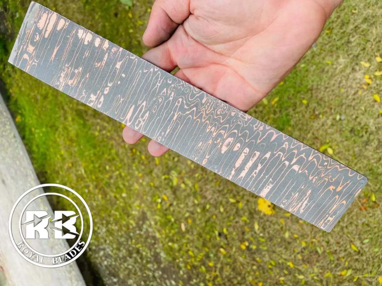 Copper Damascus Billet Handcrafted by Royal Blades - Image 5