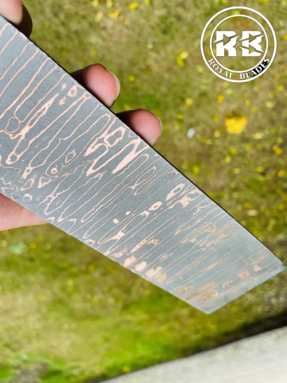 Copper Damascus Billet Handcrafted by Royal Blades - Image 4