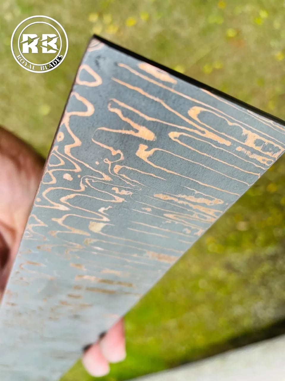 Copper Damascus Billet Handcrafted by Royal Blades - Image 3