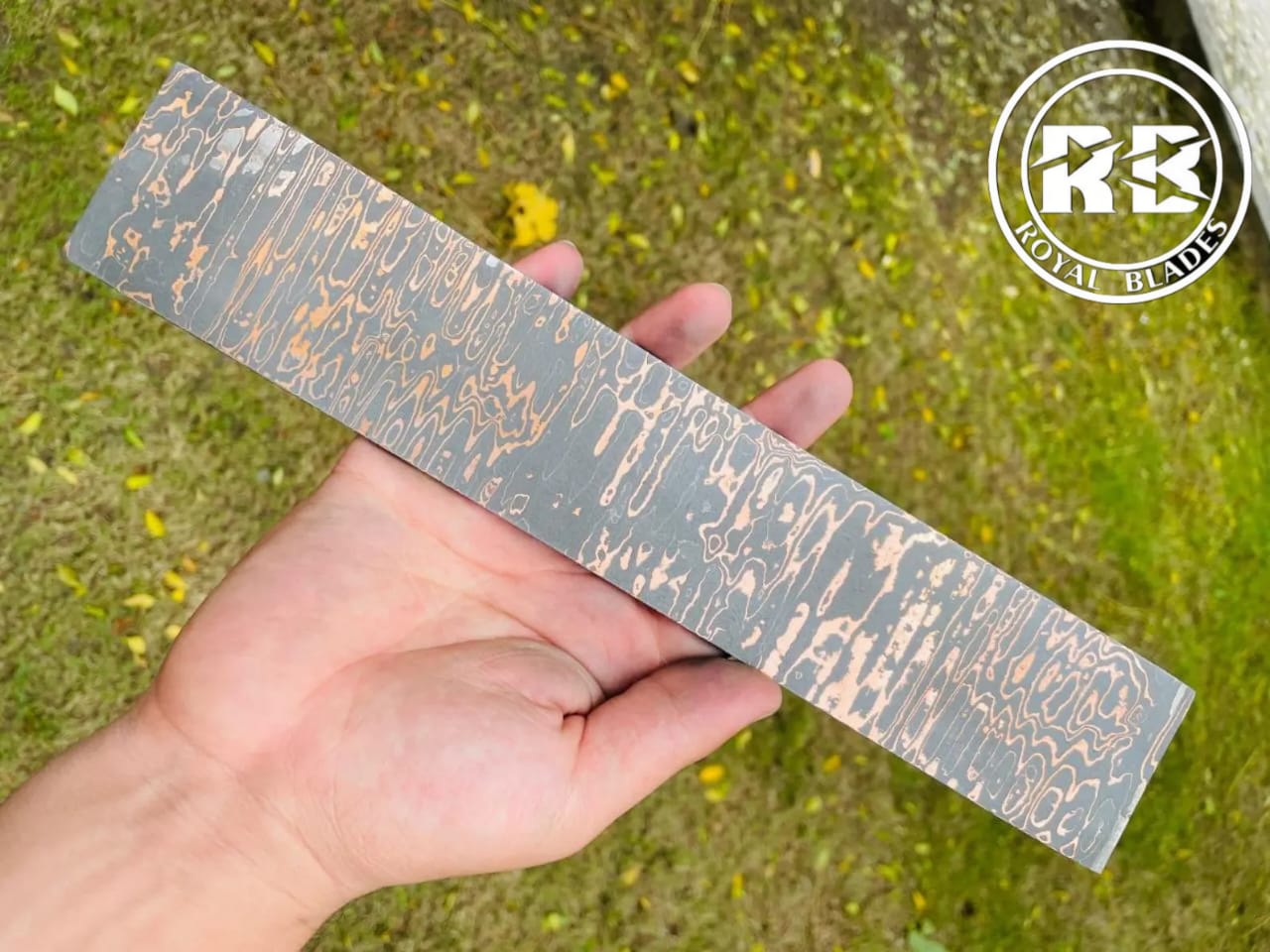 Copper Damascus Billet Handcrafted by Royal Blades