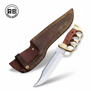 14″ Stainless Steel Hunting Knife With Brass Knuckle Grip From Royal Blades