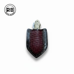 8″ Damascus Folder with Hand-Engraved Wood & Brass From Royal Blades