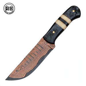 Handmade Copper Damascus Skinner knife from Royal Blades