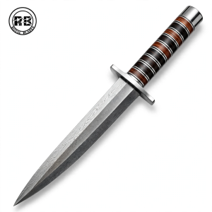 Damascus Blade With Stacked Composite Handle From Royal Blades
