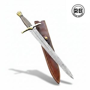 22-Inch High-Carbon Damascus Steel Short Sword From Royal Blades