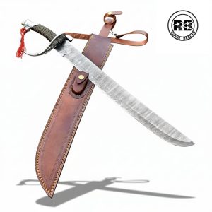 24-Inch Damascus Sword with Golden Die-Cast Hilt From Royal Blades