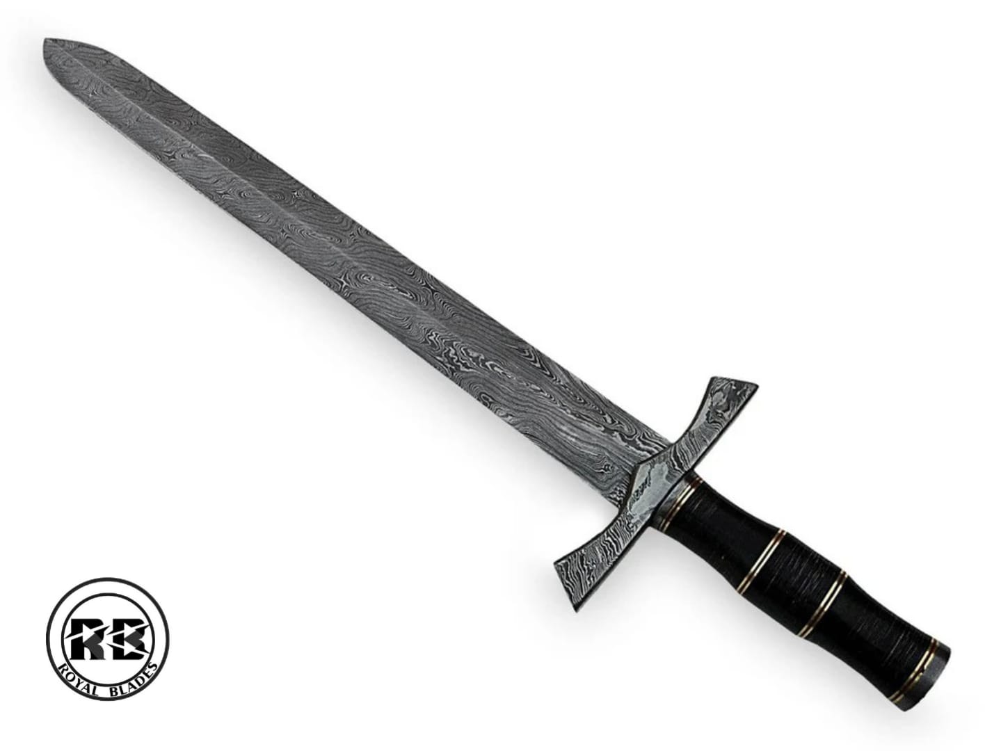 28" Viking Witcher Damascus Sword with Arcane Zinc Guard From Royal Blades - Image 3