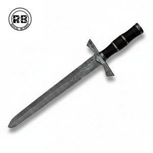 28″ Viking Witcher Damascus Sword with Arcane Zinc Guard From Royal Blades