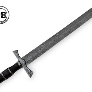 28″ Viking Witcher Damascus Sword with Arcane Zinc Guard From Royal Blades