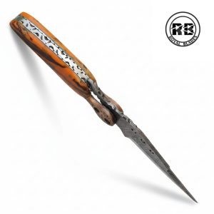 9″ Hand-Forged Damascus with Vibrant Resin Handle From Royal Blades