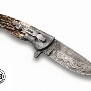 ​Custom Hand-Forged Damascus Steel Folding Knife From Royal Blades