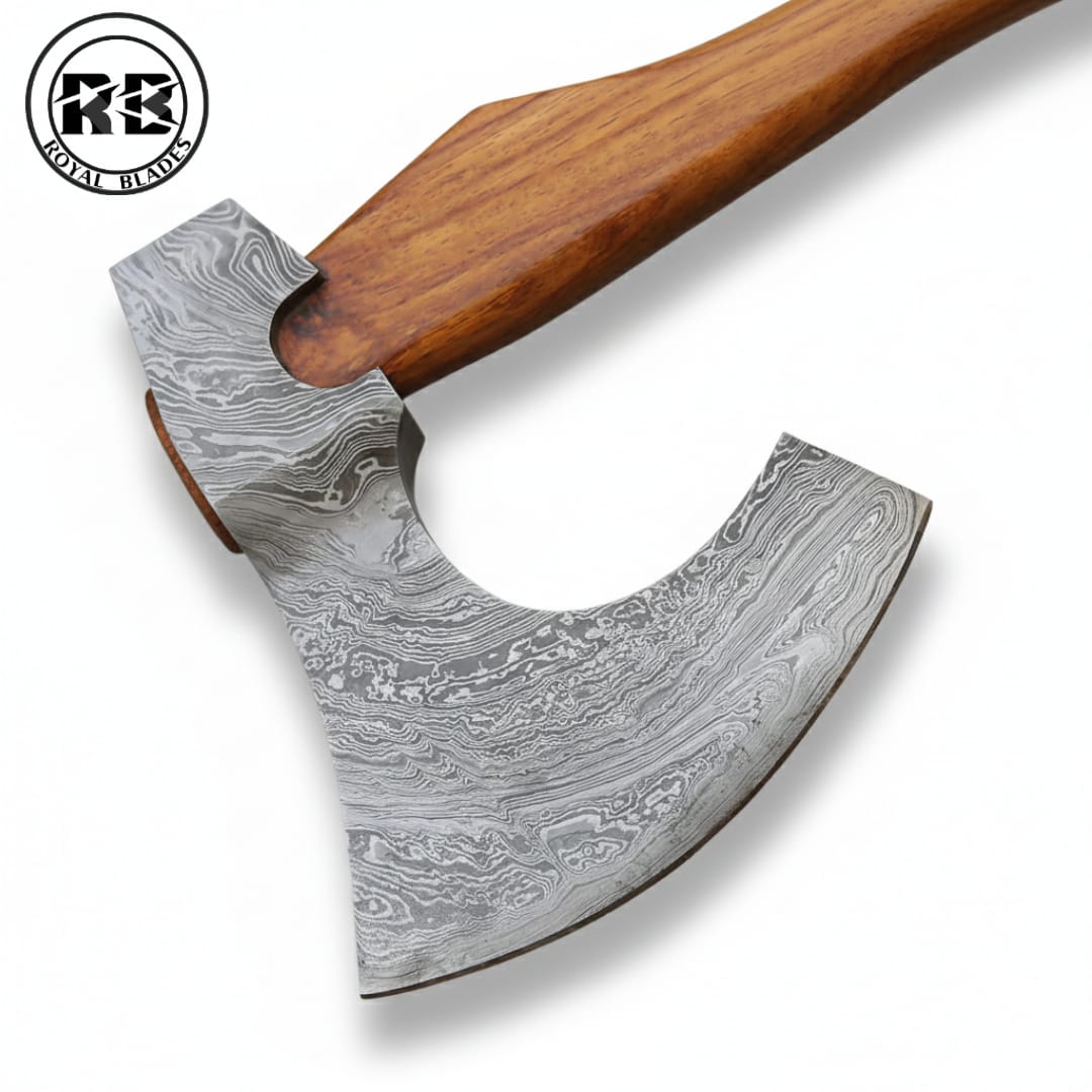 17.5" Hand-Forged Damascus Steel Viking Axe From Royal Blades - Image 3