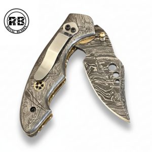 Totally Damascus Made 7.5-Inch Pocket Knife From Royal Blades