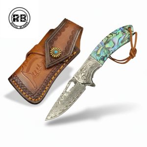 7.8″ Japanese VG10 Damascus Folder with Resin & Maple Wood From Royal Blades