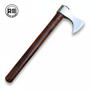 14″ Semi-Stainless Steel Hatchet and Leather Sheath