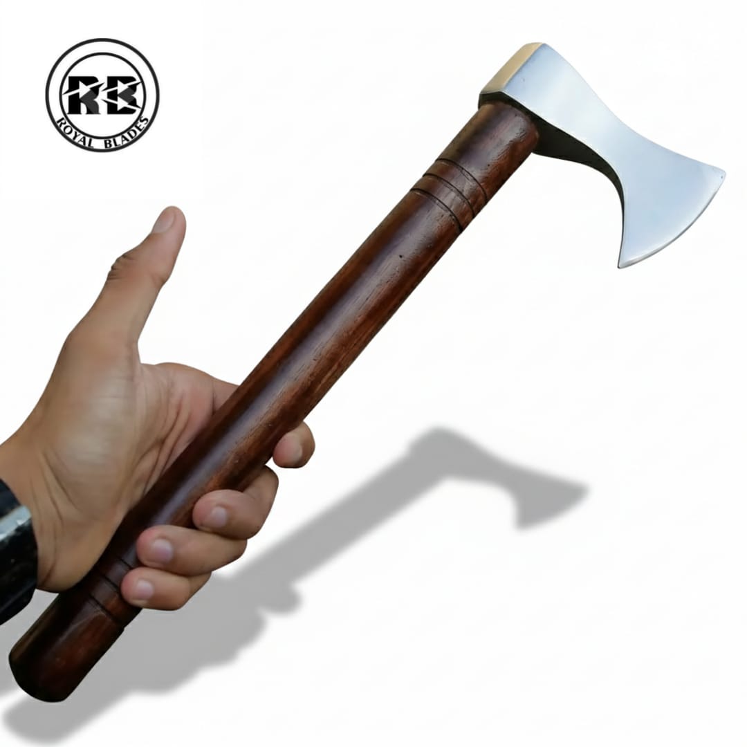 14" Semi-Stainless Steel Hatchet and Leather Sheath - Image 3