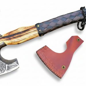 19-Inch Carbon Steel Axe with Harlequin Leather Grip From Royal Blades