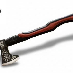 19″ Hand-Forged Axe with Sculpted Floral Engravings From Royal Blades