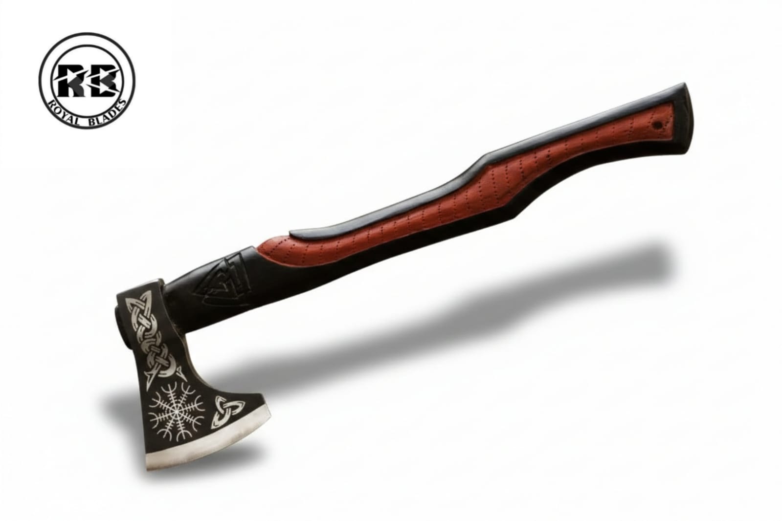 19" Hand-Forged Axe with Sculpted Floral Engravings From Royal Blades - Image 2