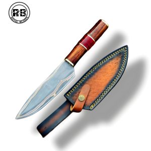 12″ Copper Damascus Blade with Natural Rosewood Handle From Royal Blades