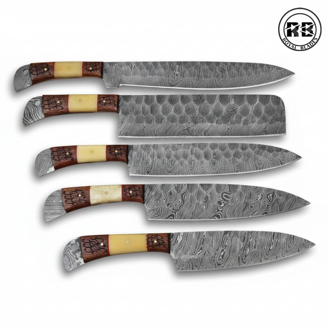 Royal Blades 5-Piece Professional Damascus Steel Kitchen Knife Set From Royal Blades - Image 4