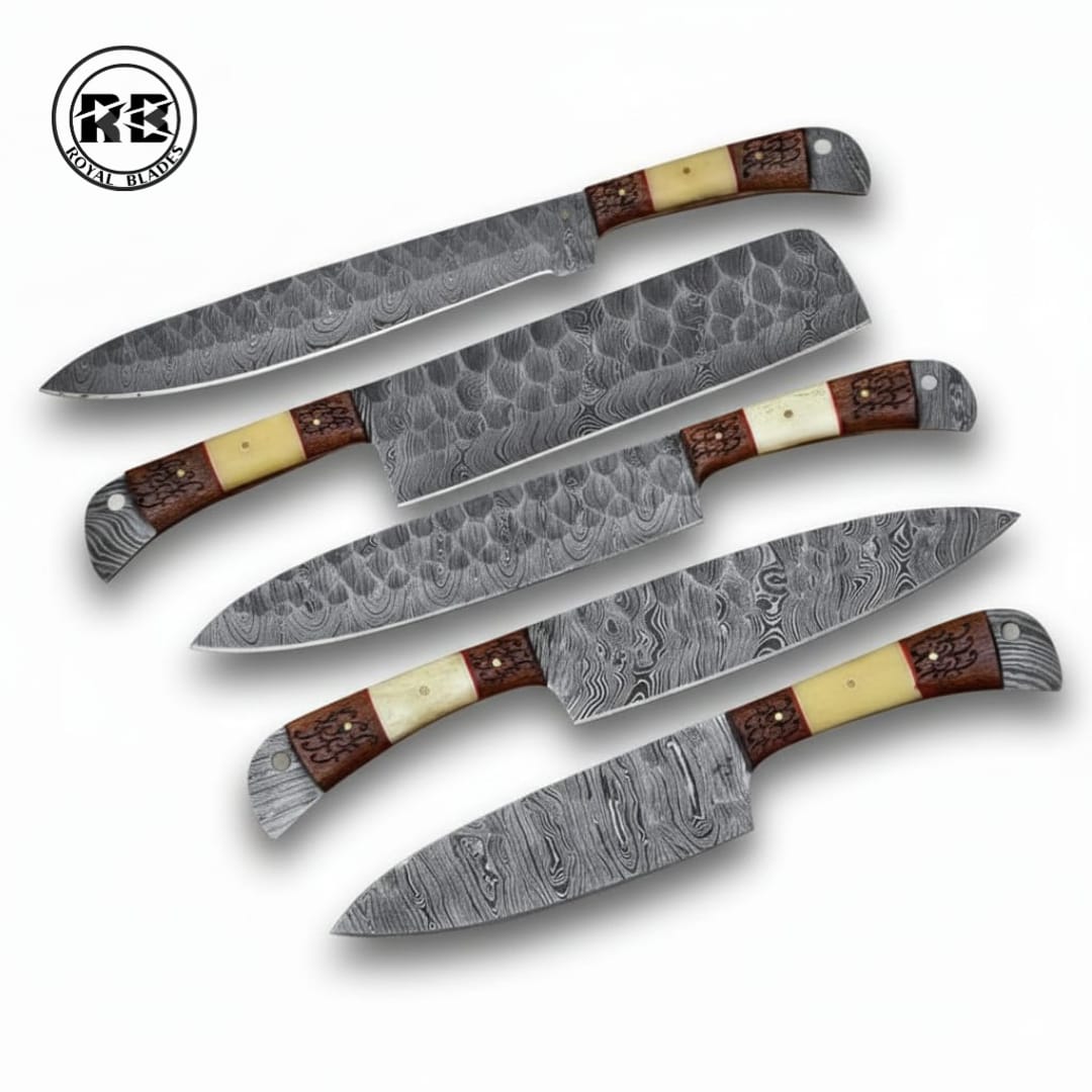 Royal Blades 5-Piece Professional Damascus Steel Kitchen Knife Set From Royal Blades - Image 2