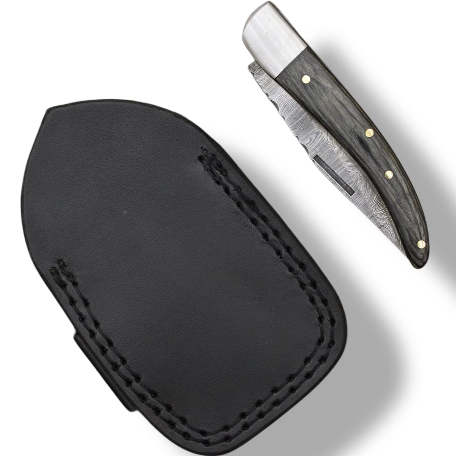 K. Damascus Steel Folding Knife with Steel Bolster from Royal Blades - Image 4