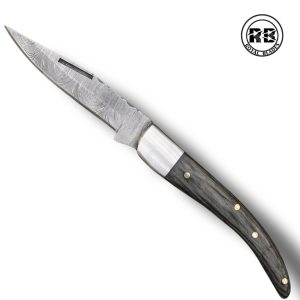 Damascus Steel Folding Knife with Steel Bolster from Royal Blades