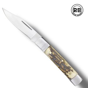 Custom Stag Horn Folding Knife with D2 Steel From Royal Blades