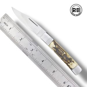 Custom Stag Horn Folding Knife with D2 Steel From Royal Blades