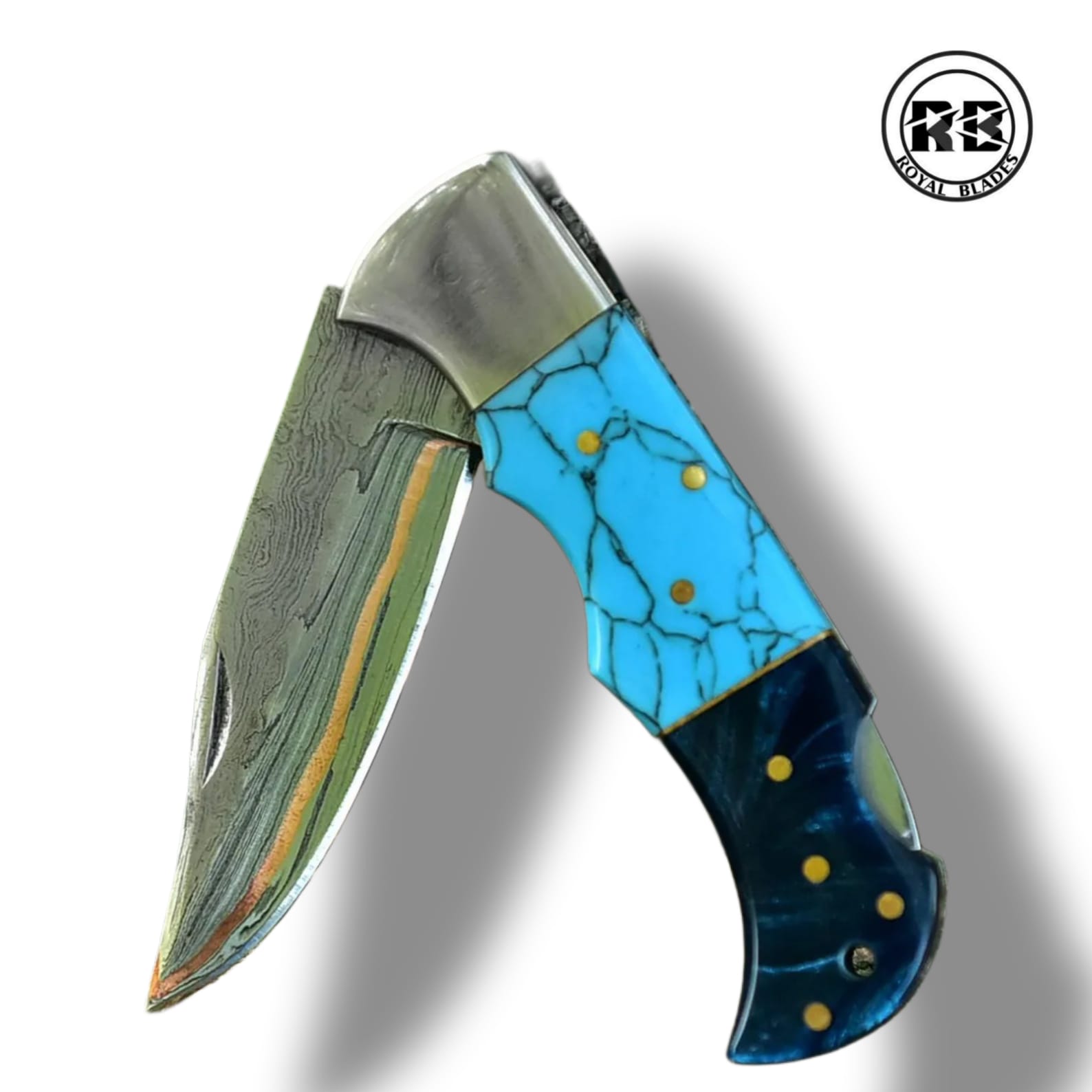 C. 7.5-Inch Turquoise Inlay Pocket Folder From Royal Blades - Image 3