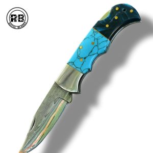 7.5-Inch Turquoise Inlay Pocket Folder From Royal Blades