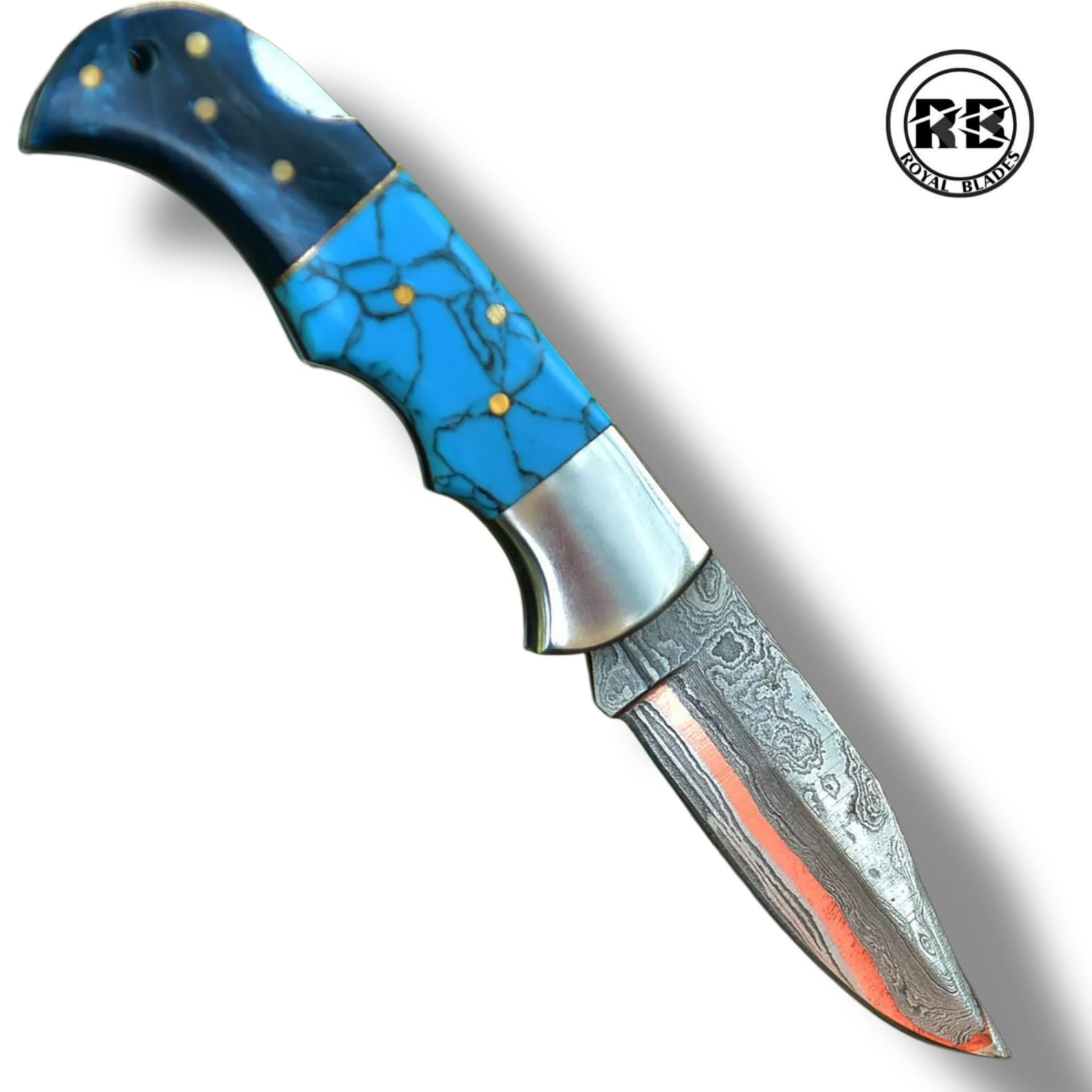 C. 7.5-Inch Turquoise Inlay Pocket Folder From Royal Blades - Image 2
