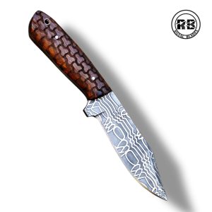9.5″ Acid-Etched Hunter with Rosewood Handle From Royal Blades