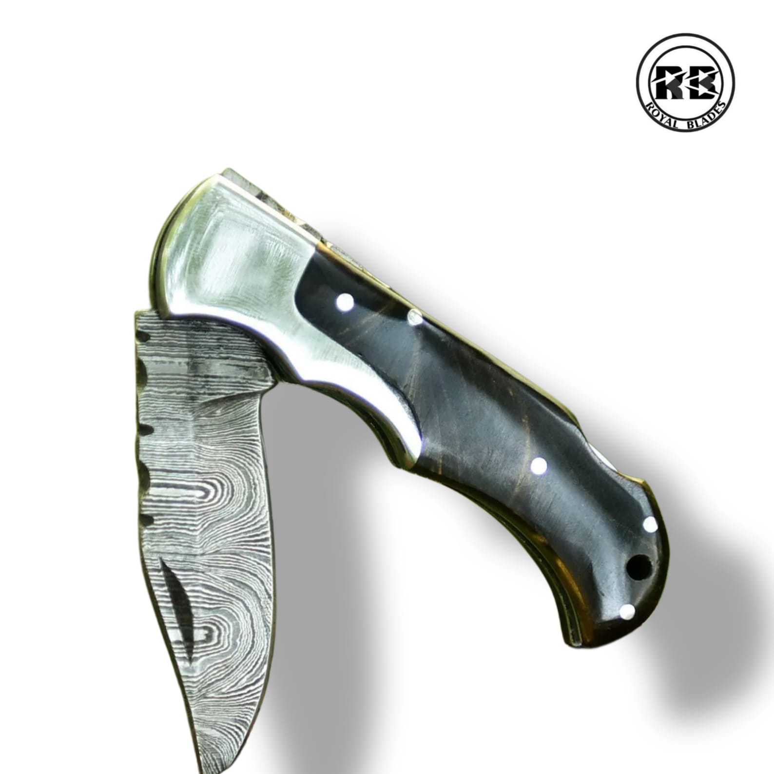 V. 6.5" Damascus Pocket Knife with Resin Handle From Royal Blades - Image 3