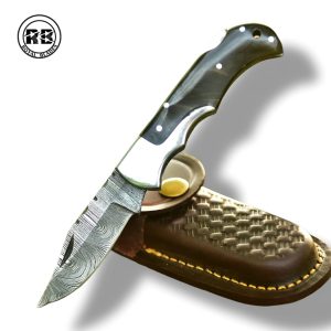 V. 6.5″ Damascus Pocket Knife with Resin Handle From Royal Blades