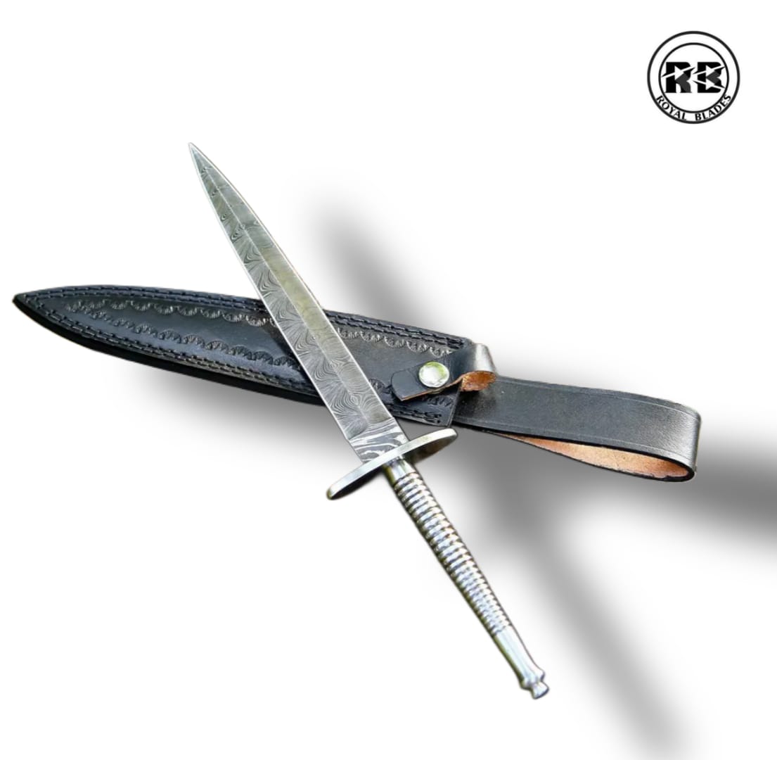 P. 13" Tactical Dagger with All-Steel Ribbed Handle From Royal Blades - Image 2