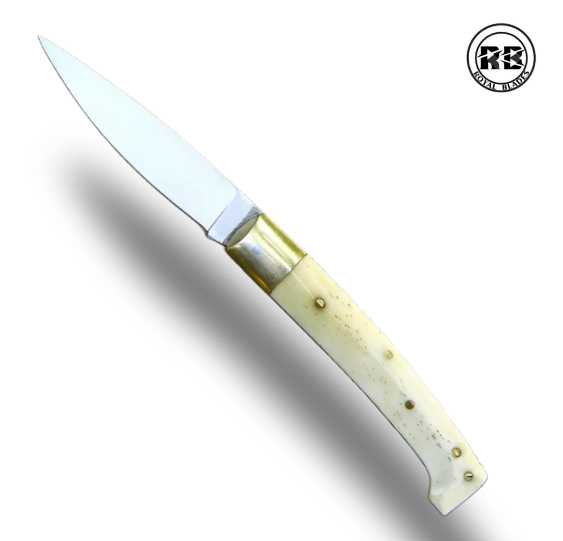 T. 7" Stainless Steel Pocket Knife with Camel Bone Handle From Royal Blades - Image 2