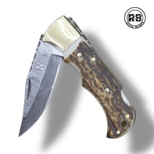 X. Custom Damascus Blade with Polished Brass Bolsters From Royal Blades