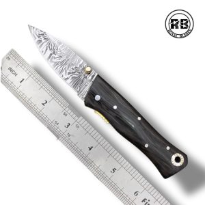 R. Custom Damascus Blade with Ebony Handle From Royal Blades