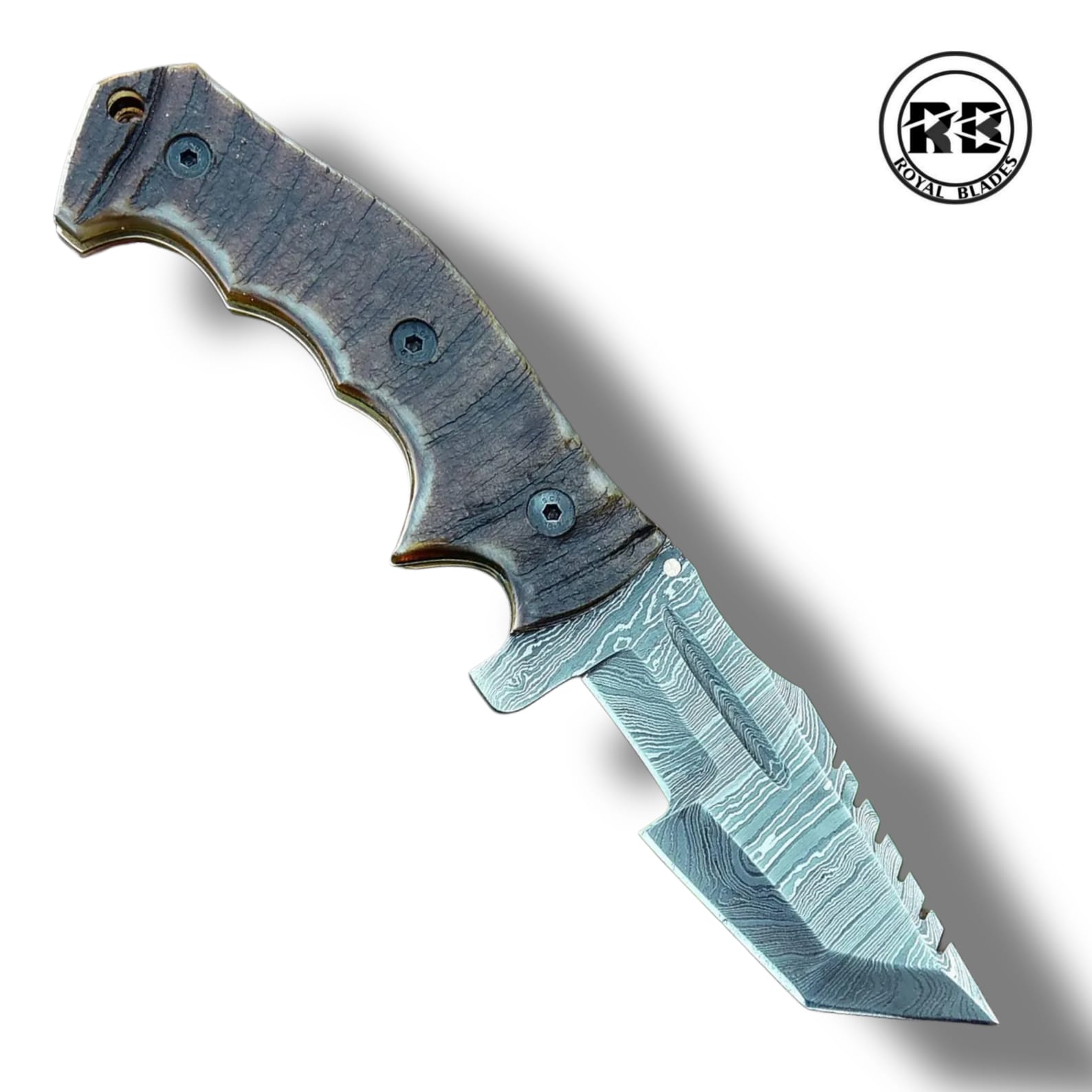 ZD. 8.5" Damascus Folding Tracker Knife From Royal Blades - Image 2