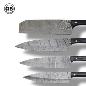 G. Hand-Forged Damascus Steel Culinary Set in Polished Pakka Wood From Royal Blades
