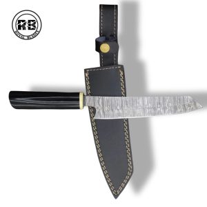 E. Professional 8″ Damascus Chef Knife with G10 Micarta From Royal Blades