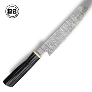 E. Professional 8″ Damascus Chef Knife with G10 Micarta From Royal Blades