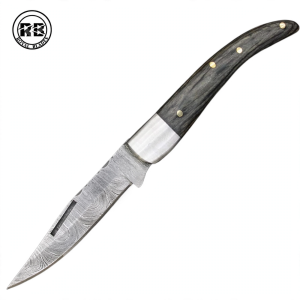 Damascus Steel Folding Knife with Steel Bolster from Royal Blades