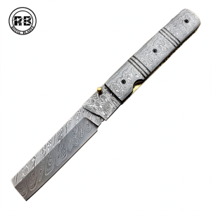 Full Damascus Steel Razor Folding Knife From Royal Blades
