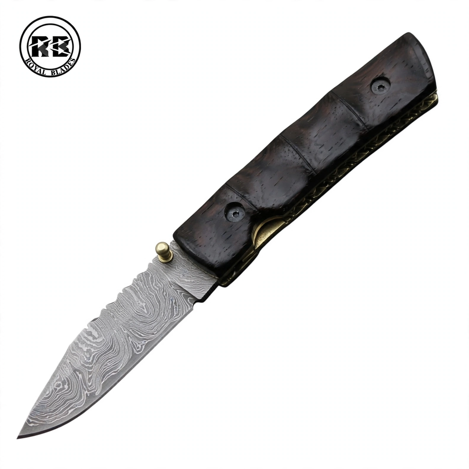 Custom Damascus Blade with Ergonomic Rose Wood Handle From Royal Blades