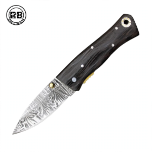 Custom Damascus Blade with Ebony Handle From Royal Blades