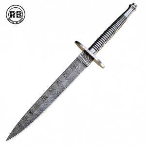 Tactical Dagger with All-Steel Ribbed Handle From Royal Blades