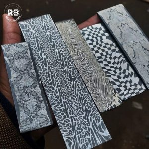 A. Fully Customizable Mosaic Damascus Steel Bars From Royal Blades